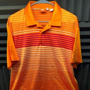 Puma Golf Polo Shirt XXL Dry Cell Orange / White
